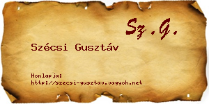 Szécsi Gusztáv névjegykártya
