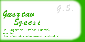gusztav szecsi business card