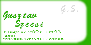 gusztav szecsi business card